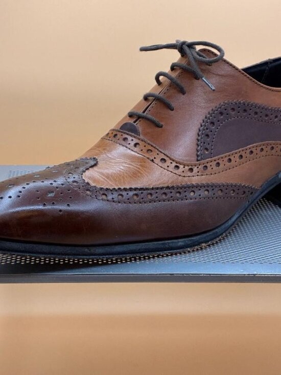 Share *EUC* DUCA Men’s Oxford Shoe Brown & Tan Leather Lace Up Size 44 US 10.5 main image 7